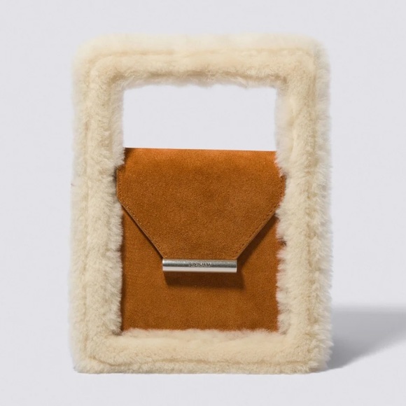 Jonathan Simkhai Beau Mini Shearling Box Shoulder Bag - Picture 4 of 6